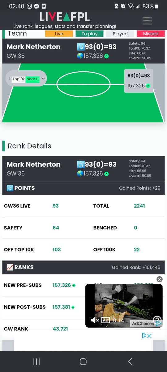 @FPL_Esto Palmer left to play. Unlucky chap, you weren't the only one.