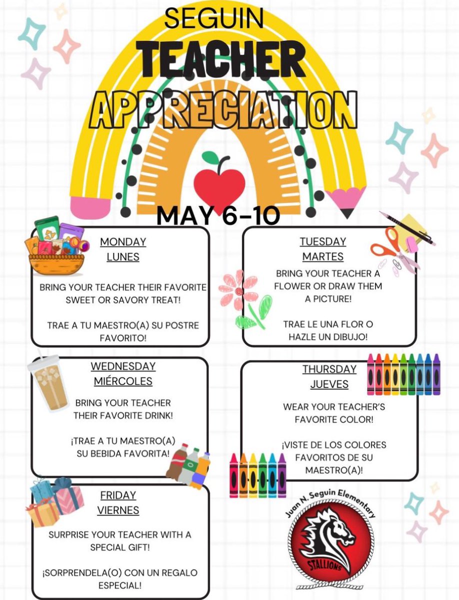 Michelle Cuevas (@shellycuevas) on Twitter photo 📚Don’t forget to show your appreciation during Teacher Appreciation Week! Whether it’s a heartfelt note, a small gift, or a simple thank you, let’s celebrate the <a href="/juanseguinhisd/">Juan Seguin ES-HISD</a> amazing educators who make a difference every day.🍎 #ThankATeacher #TeacherAppreciationWeek 📚Don’t forget to show your appreciation during Teacher Appreciation Week! Whether it’s a heartfelt note, a small gift, or a simple thank you, let’s celebrate the <a href="/juanseguinhisd/">Juan Seguin ES-HISD</a> amazing educators who make a difference every day.🍎 #ThankATeacher #TeacherAppreciationWeek