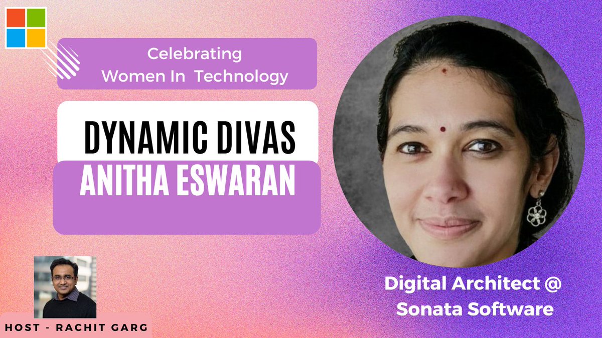 Episode #8 is available at #DynamicDivas with Microsoft Most Valuable Professional #MVP Anitha Eswaran.  We talked about AI skill challenge and importance of #positivity and #wellbeing
youtu.be/qahrwSMw3_A

#mvpbuzz #xppgroupies #msdn365fo #d365fo #communityrocks