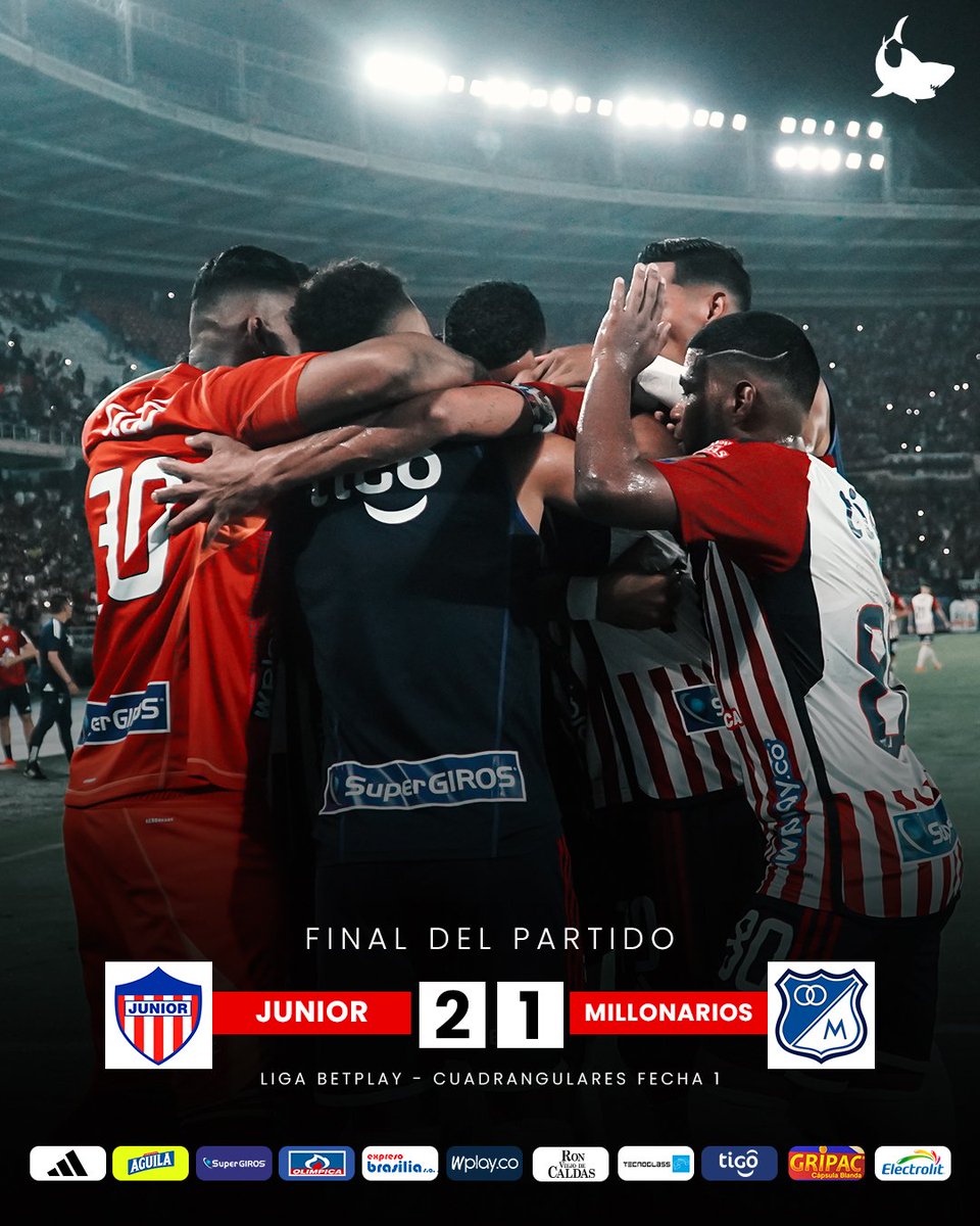 90’⌚▶️ |2-1| ¡FINAL DEL PARTIDO!

@JuniorClubSa 🆚 Millonarios 

#LigaBetPlayDimayor🏆
#VamosJunior🔴⚪🔵