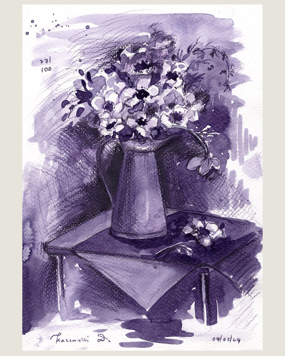 Day 77/100 of #the100dayproject ~ I wanted to explore more tonal subjects!
#stilllifepainting #stilllife #stilllifedrawing #tonalpurple #purplecolor #draweveryday #anemonebouquet #fineartistsofinstagram #grownnotflown #inspiredbyflowers #fortheloveofflowers