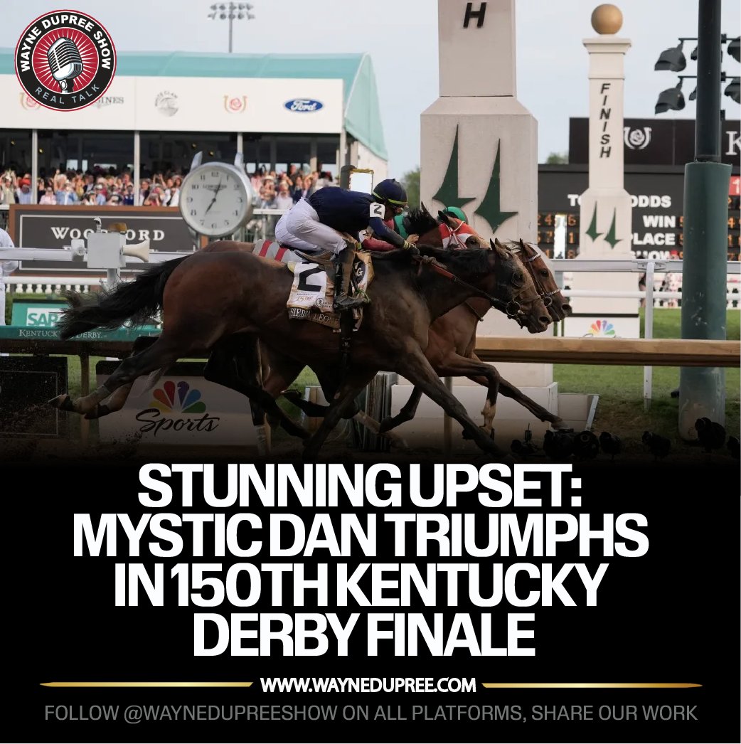 Mystik Dan Snatches Victory in Kentucky Derby Upset! 🌹🏇 In a shocking upset, Mystik Dan won the 150th Kentucky Derby by stealing the roses from Fierceness, the clear favorite going into the race. In one of the most thrilling endings in Derby history, Mystic Dan prevailed…