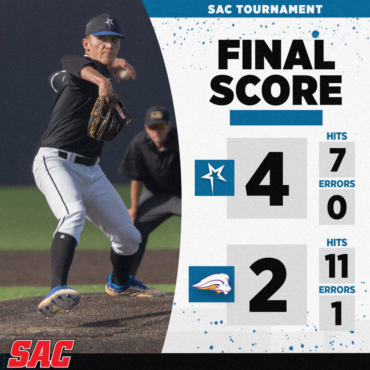 BSB: STARS WIN! OCU clinches a spot in the semifinals after scoring three runs in the second inning to earn a 4-2 win over SAGU! 

#thisisOCU