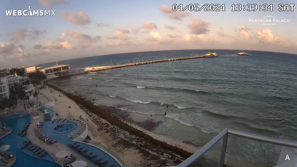 Comienza el atardecer en #PlayaDelCarmen, #QuintanaRoo.
Vista desde @PlayacarPalace.
webcamsdemexico.com/webcam/playa-d…