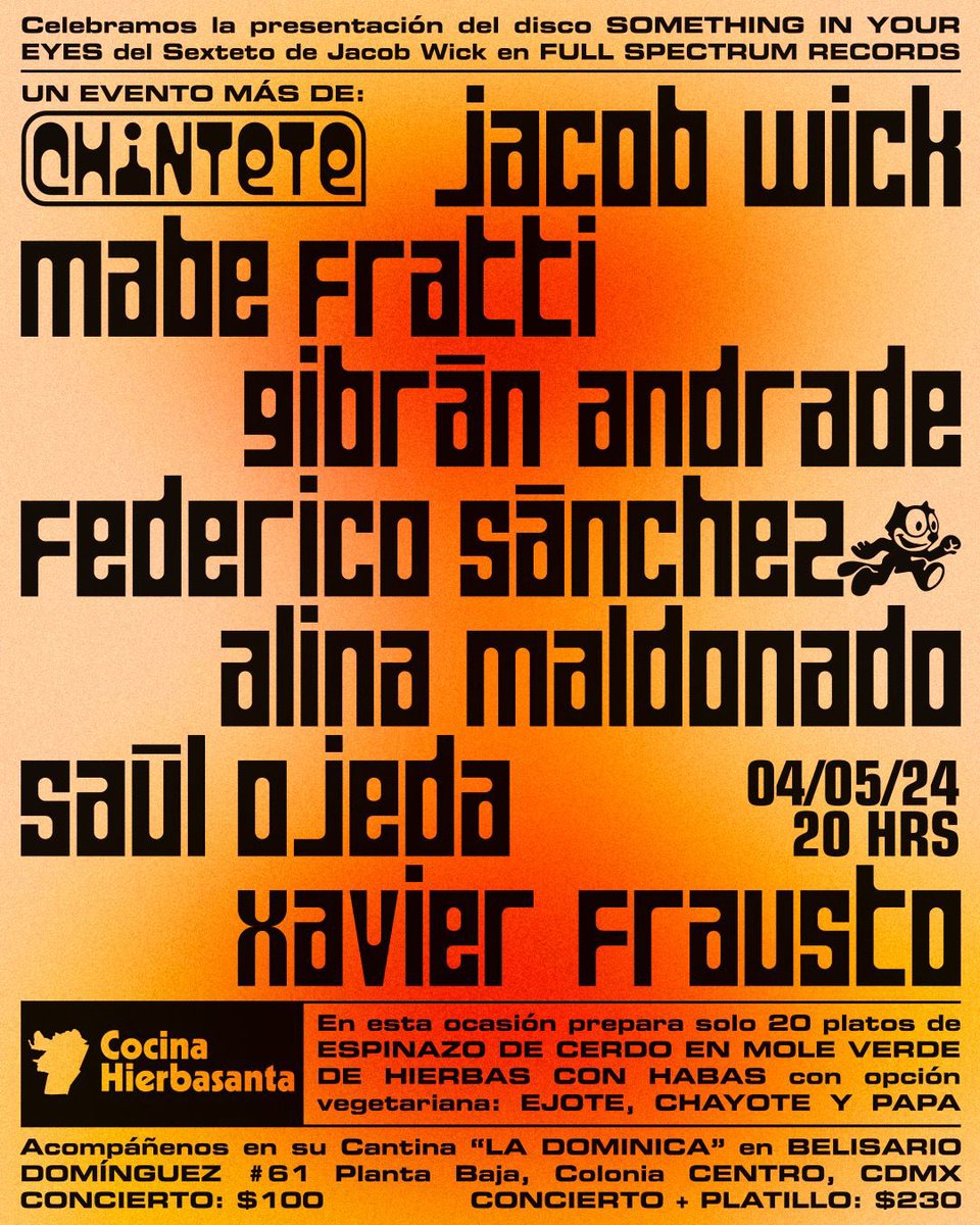 HOY TOCO COMO PARTE DE LA BANDA DE @jacobwick PARA CHINTETE!