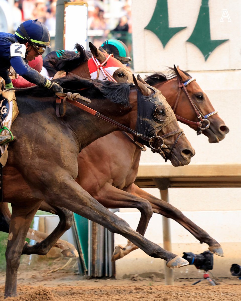 Mystik Dan is your winner of the 150th Kentucky Derby, winning in a photo finish by a hair over Sierra Leone and Forever Young. Mystik Dan entered the race with with 18-1 odds. More ⤵️ theathletic.com/5471915/2024/0…