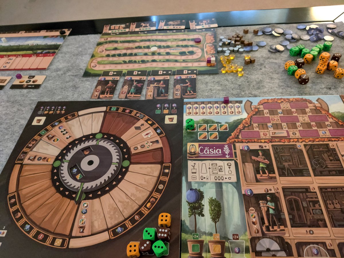 This is Woodcraft! It's a very clever game, but it's tight! I painted myself into a corner with not much wood or blueberries, and it was difficult to get back out. Board game woodworking is hard! ... Or maybe I'm just not very good.😅 #boardgames