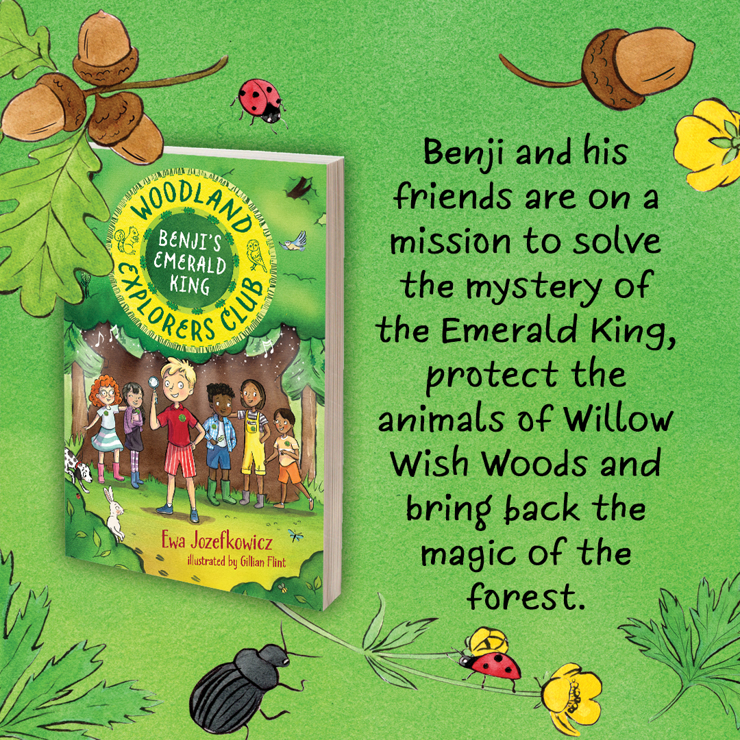 In Willow Wish Woods stands the ancient Emerald King. It is the tallest tree in the forest and there's something about it. Something magic... 🌳✨ It's less than a week until @EwaJozefkowicz and Gillian Flint's new book, #BenjisEmeraldKing, is out! 🍃 bit.ly/49J74bf 🌼