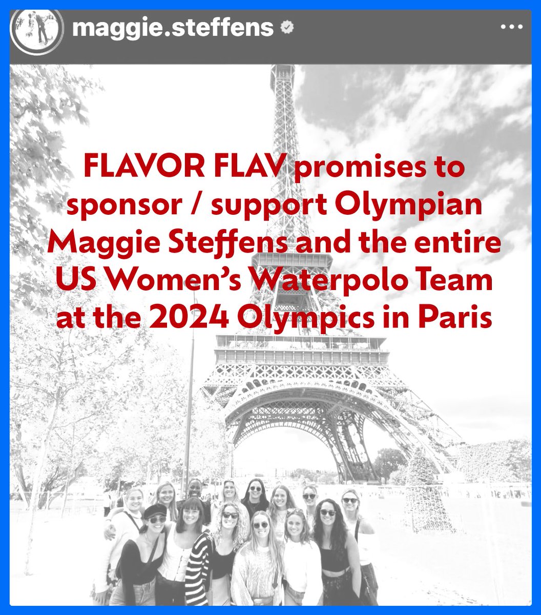 The US Women’s Waterpolo team has won the GOLD MEDAL THREE OLYMPICS IN A ROW,,, these women should not have to be working 2-3 side jobs to be able to compete. FLAVOR FLAV promises to sponsor/support captain Maggie Steffens the US Women’s Waterpolo team,,, GO #TeamUSA 🇺🇸🇺🇸🇺🇸🇺🇸