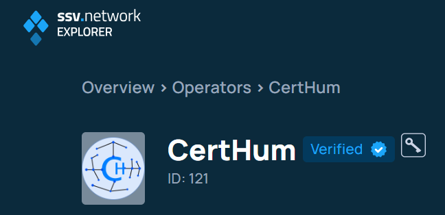 CertHum is happy to announce that we have been awarded the Verified Operator badge from the @ssv_network DAO. By using CertHum nodes as one of your validator operators, you can be assured of the best uptime and operational practices. explorer.ssv.network/operators/121