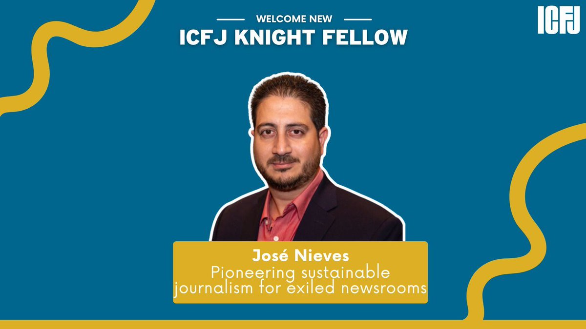 🇨🇺During his @ICFJKnight Fellowship, @josjnieves will focus on ensuring long-term sustainability for media in exile by improving financial independence, resilience & audience reach. Learn more about our 2024 cohort: buff.ly/4bj11LB