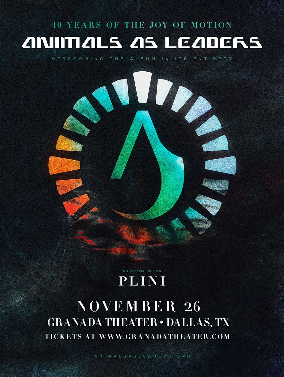 📣 ICYMI - @AnimalAsLeader bring THE JOY OF MOTION X TOUR... in celebration of 10 years performing the album in its entirety at Granada Theater on 11/26 🎫 Snag tickets: prekindle.com/promo/id/53304…