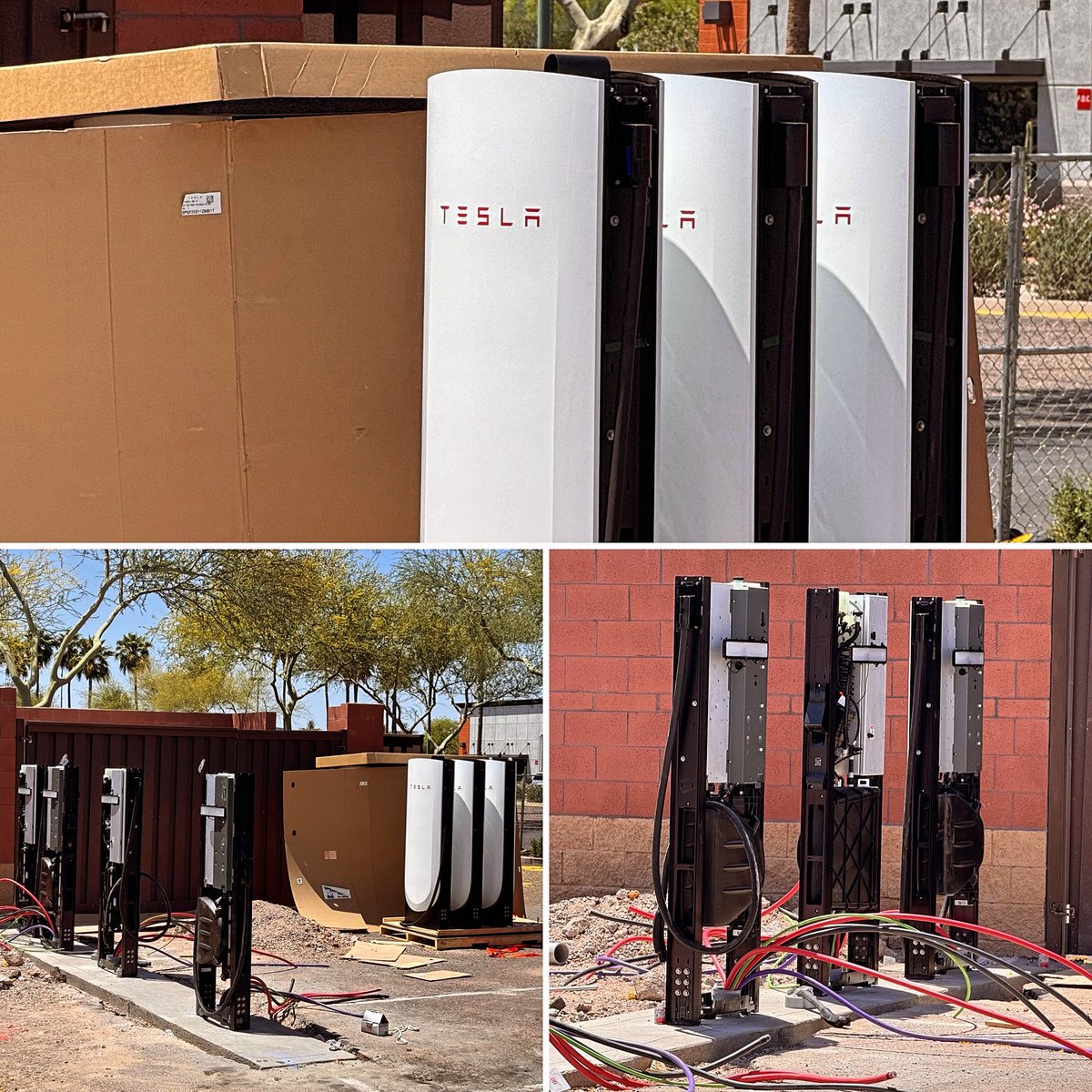 Tesla Supercharger Site Refresh with V4 Dispensers. Construction Progress as of May 4, 2024 @SawyerMerritt @Tesla @OutofSpecDave #tesla #teslamotors #supercharger #mesa #arizona