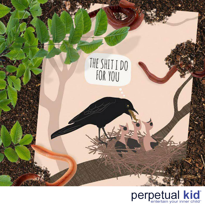 🐣🐣🐣🐣🪱🐦
Thank your mom for all of the sh*t she does for you this Mother's Day (and everyday!)  perpetualkid.com/products/the-s… #mamabird #mothersday #gagmewithaworm #nesting #momsday #greetingcard #thankyou