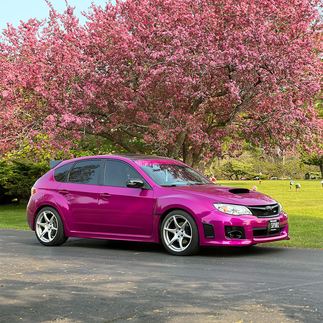 Unleashing the Power of Pink! 🌸 Check out this Subaru Impreza WRX wrapped in the stunning 3M Gloss Fierce Fuchsia Vinyl Wrap 😍🎉 Big shoutout to the talented @shy_wrx_ for their incredible work in transforming this ride 🚗 

#metrorestyling #paintisdead #vinylwraps #customcars