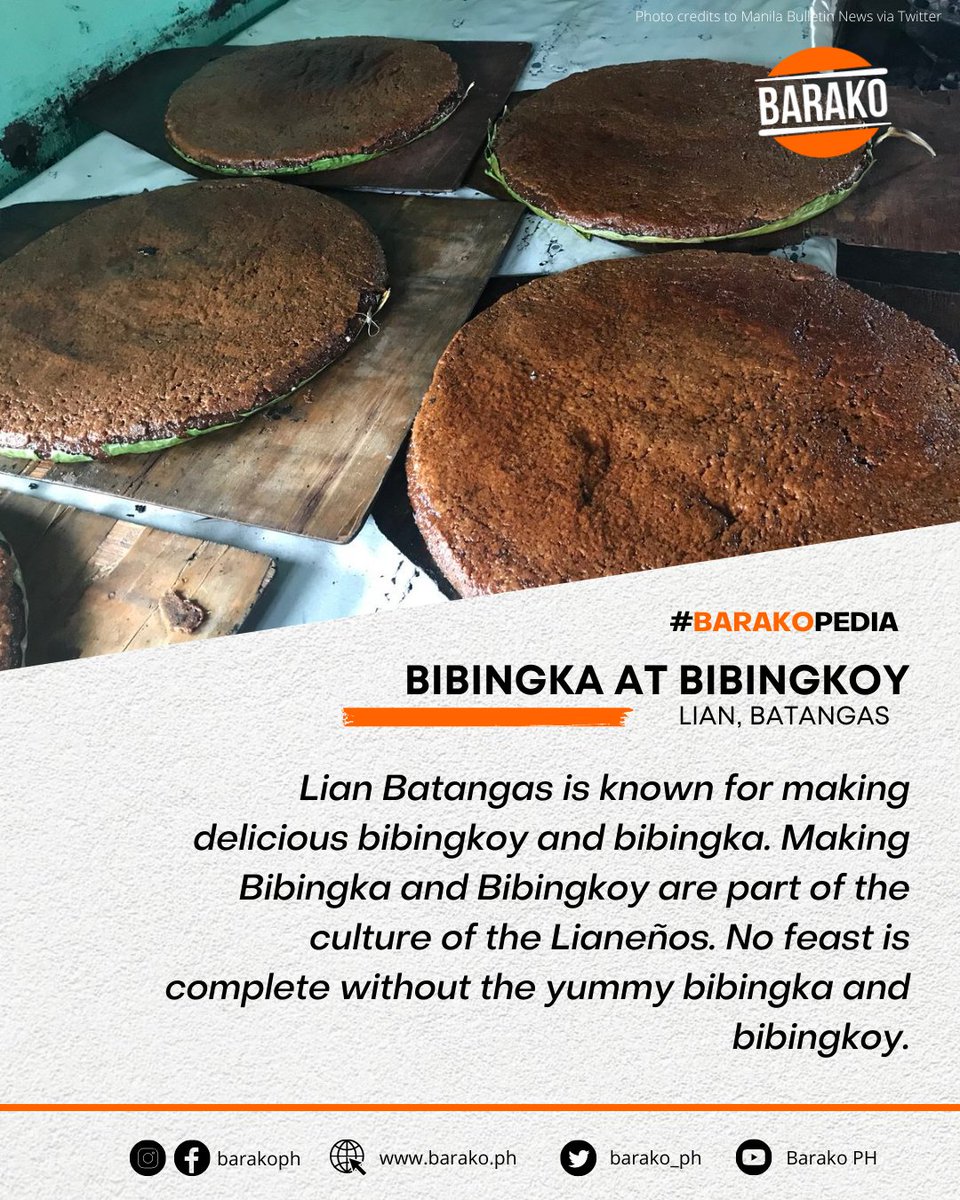 Lian in Batangas prides itself on crafting tasty bibingka and bibingkoy. The creation of both Bibingkoy and Bibingka is deeply embedded in the traditions of the people from Lian.