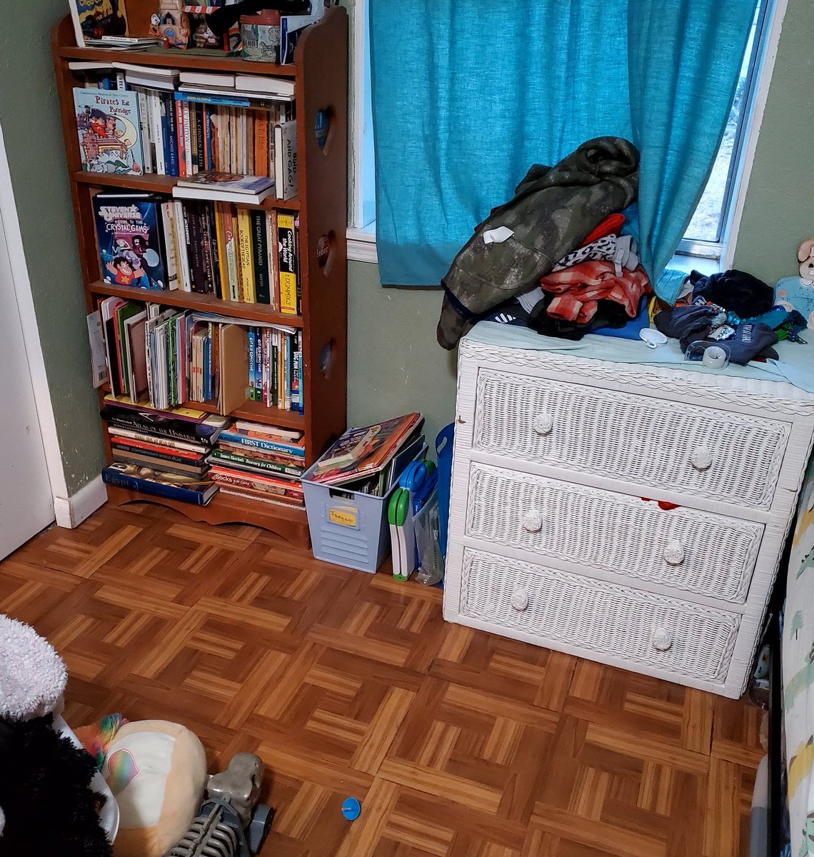 I should've taken a before pic but earlier today (and for months) the floor you see has been a labyrinth of stacks of books. Really proud of Jas for helping sort & donate today! And we even skipped the book sale today! 🤣 Trying to prepare for the upcoming wrath of kittens.