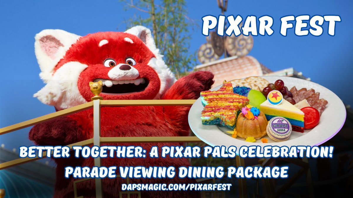 Enjoy Treats and Get a Seat With 'Better Together: A Pixar Pals Celebration!' Parade Viewing Dining Package buff.ly/3xWgB1q

#bettertogether #pixarfest #disneycaliforniaadventure #disneyland