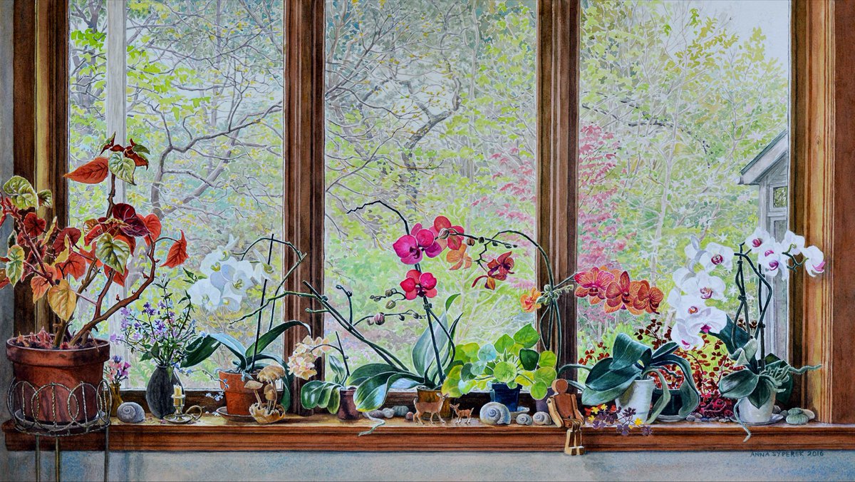 Wishing you a serene Sunday Orchid Garden - Anna Syperek 🎨 @lisamyway 🦋💙