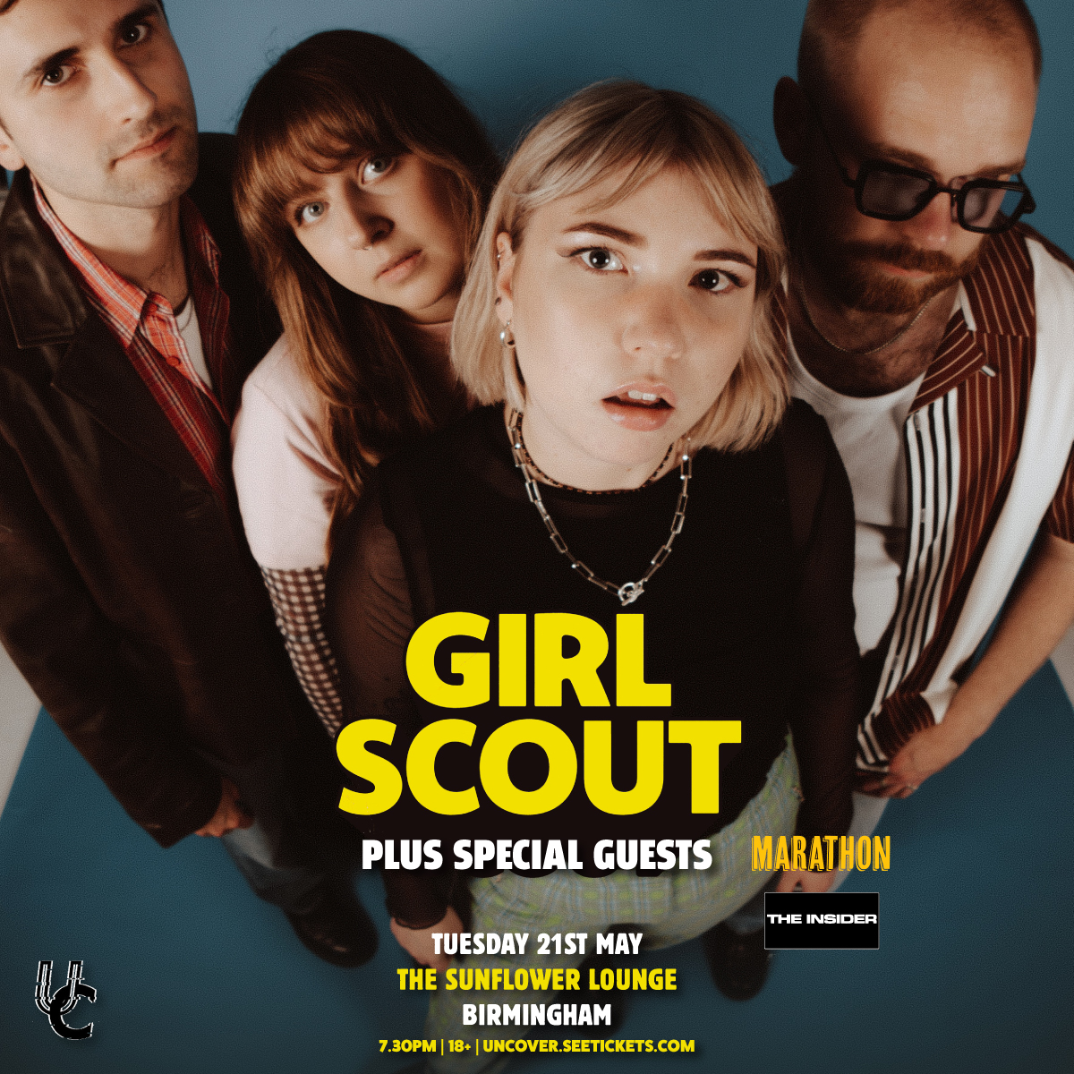 LINE UP ANNOUNCEMENT 💙 Marathon and The Insider are set to join Girl Scout when they headline @Sunflowerlounge on Tuesday, 21st May 💥 Tickets on sale now: bit.ly/3ts6VtG