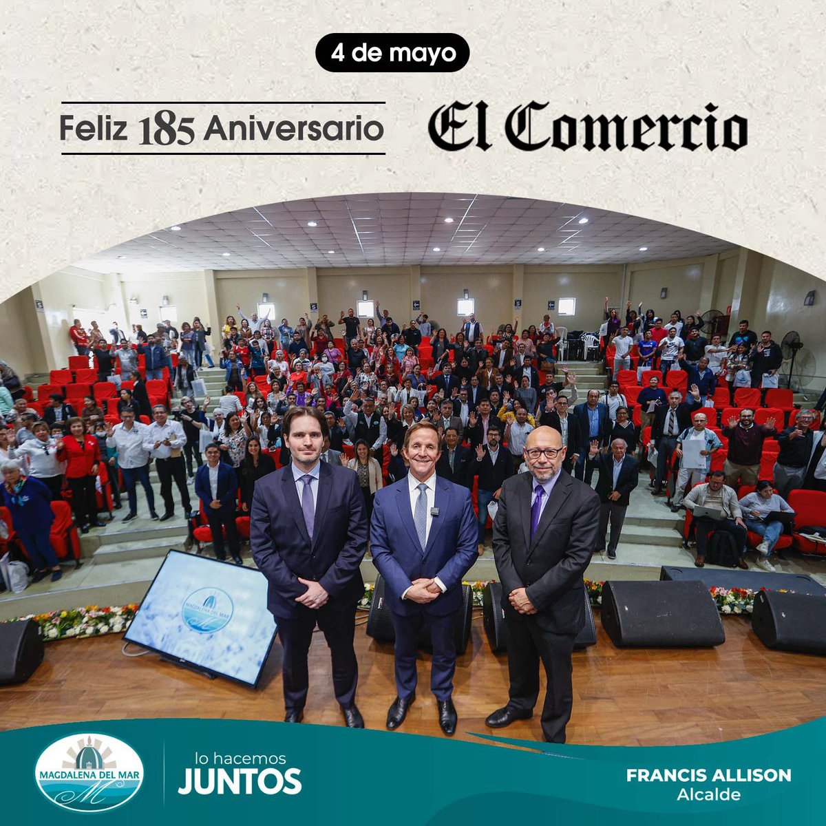 El Comercio celebra hoy sus 185 años de compromiso con la labor periodística y el fortalecimiento de la democracia en el país. @elcomercio_peru