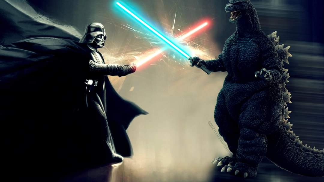 🦖The Day Darth Vader met His Match! May the Fourth be with you!🎨FB: Godzilla Photoshops🦖#Godzilla #Toho #Kaiju #StarWars #DarthVader #Maythe4thBeWithYou #Scifi