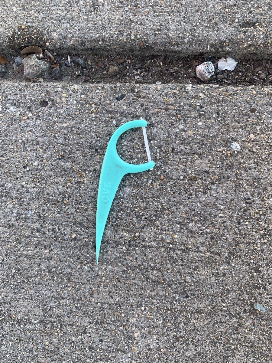 Anyone else noticing discarded floss picks as street litter lately? WTF!