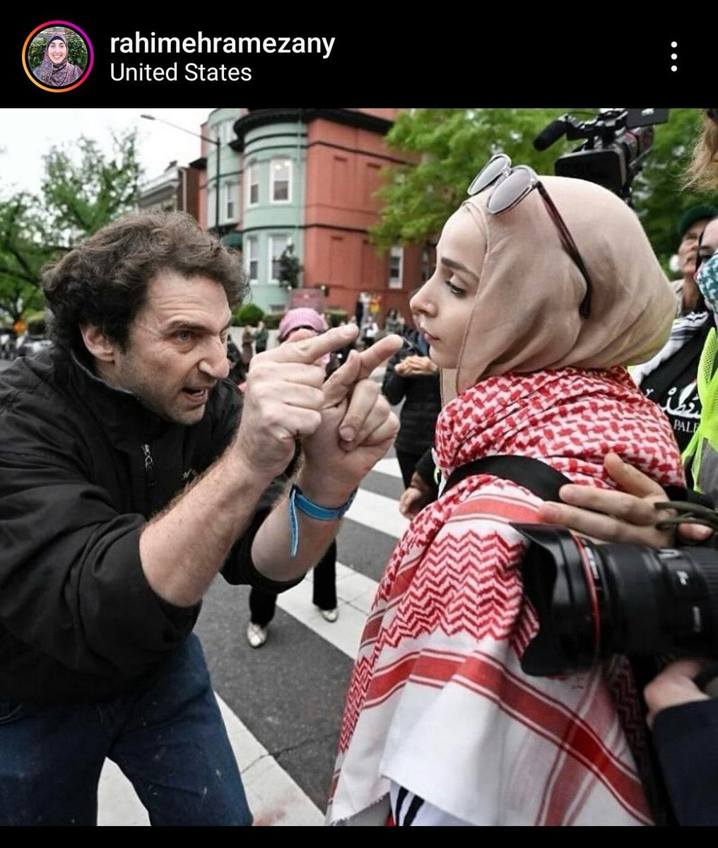 The small hateful white Zionist man attacking a woman,
