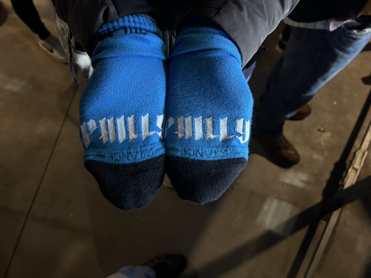 When it’s raining and freezing and you don’t have gloves, you go into the team store and you improvise with city connect socks