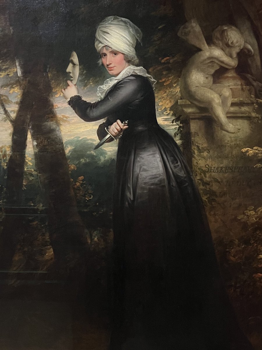 Love this portrait of the famous actress Sarah Siddons - great little details! (the dagger, the tragedy mask, the expression on her face, etc.) This was definitely one of my fave portraits at the #NationalPortraitGallery today!