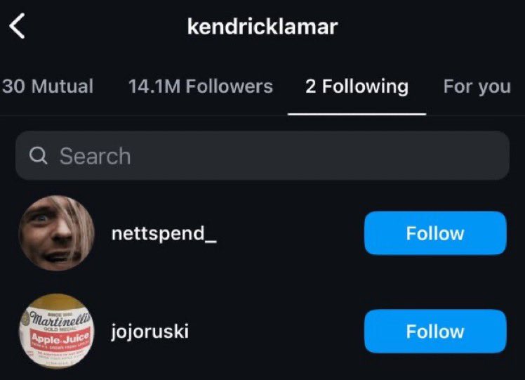 Kendrick Lamar has followed Nettspend 👀