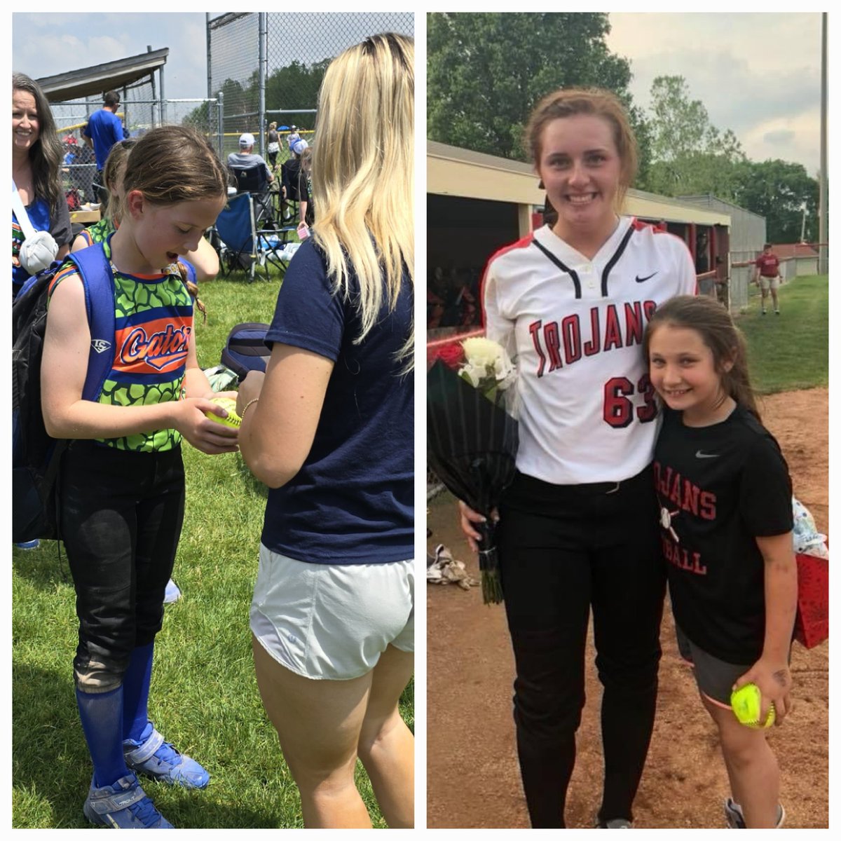 When I was 9U, the great @jordynrudd63 gave me one of her HR balls....... Today I gave one of my littles my first high school HR ball.   #GrowTheGame #FullCircle #PayItForward