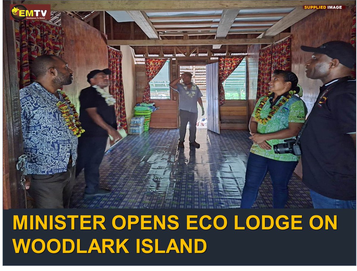 A local and newly built eco-lodge was officially opened by the member for Samarai-Murua District and Minister for Tourism Art and Culture Isi Henry Leonard on his recent visit to Guasopa Station on Woodlark Island. Read more on : emtv.com.pg/minister-opens… #EMTVOnline #EMTVNews