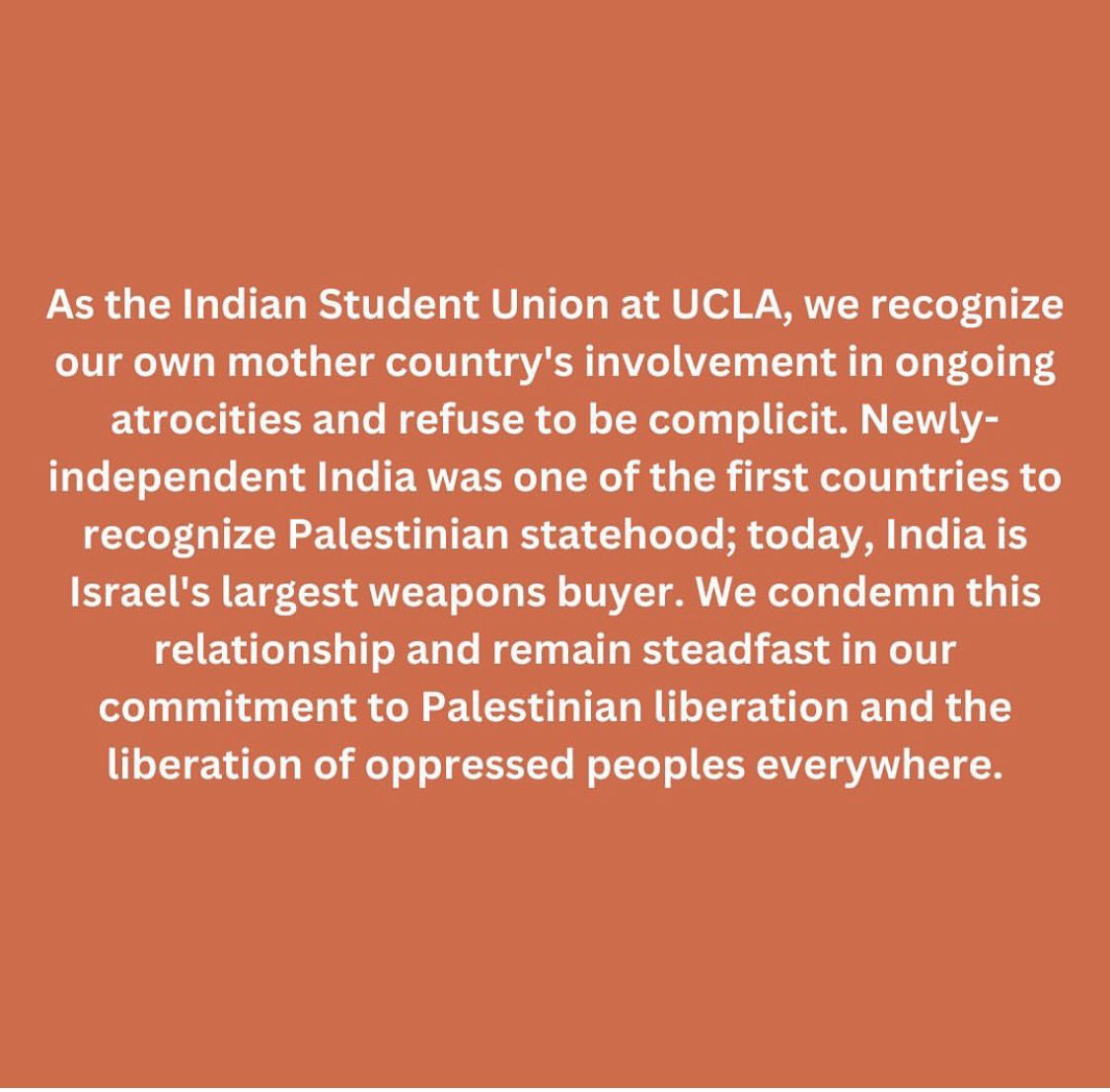Loved this statement from an Indian student group at UCLA!!!