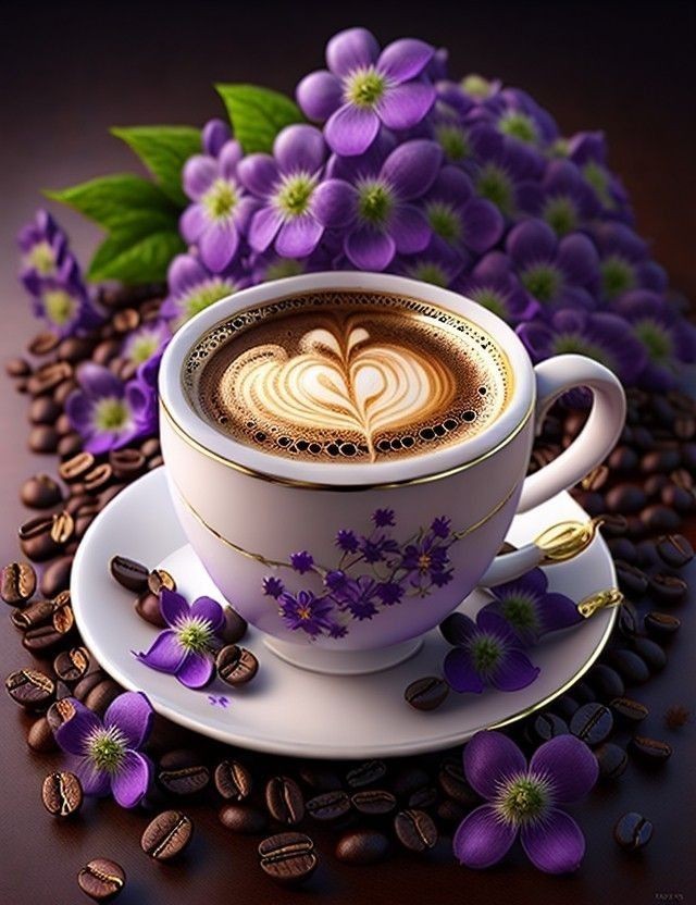 Good morning friends ☕️💜 May your day be as good as your kiss and your smile 🌸🦋🌸