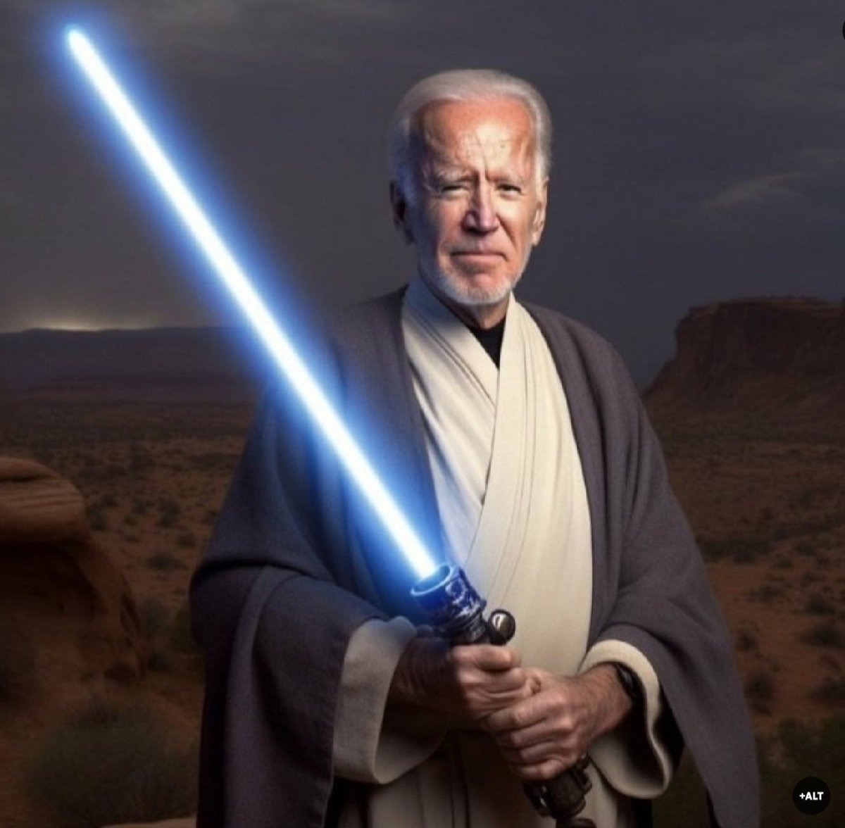 Master Joe-bi Wan says, 'Vote Democratic, and may the Fourth be with you!'

#VoteBIGBlue.  #DemVoice1
