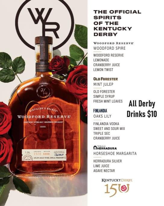 It's the first Saturday in May, and you know what that is? KENTUCKY DERBY DAY! Elevate your Derby experience with THE OFFICIAL SPIRITS OF THE KENTUCKY DERBY: Woodford Reserve, Old Forester, Finlandia, and Herradura.