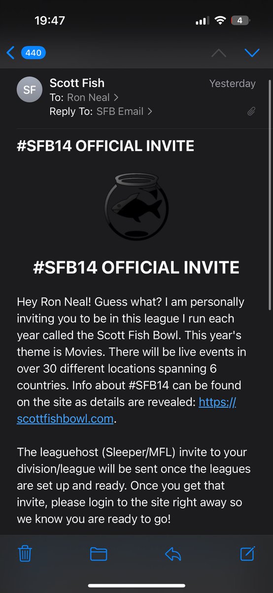 Feeling very fortunate to be invited to #SFB14! This will be my first time participating in Scott Fish Bowl and I am super excited to be raising money for a good cause! LFG!!!!
