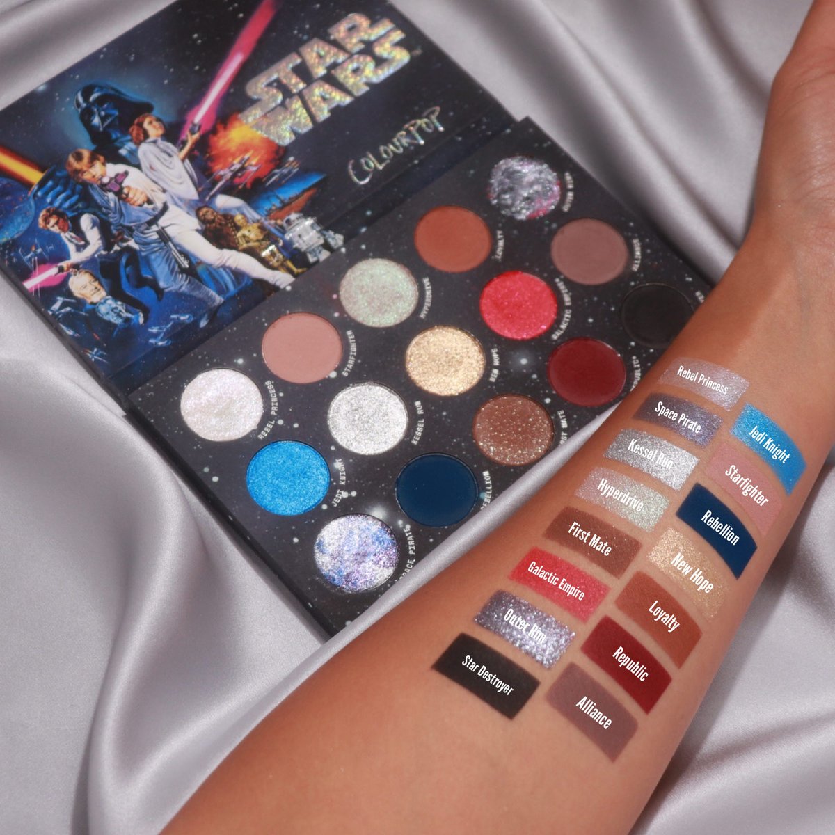 Celebrate May the 4th with the cosmic Star Wars™ 15 pan palette! ❤️💫💙 Currently 20% off today only on colourpop.com! 🪐

Which shade is out of this world? Peep the Tie Dye Super Shock finish! 👀✨

@sadiexoxos | @maquillageitup #StarWars #ColourPop