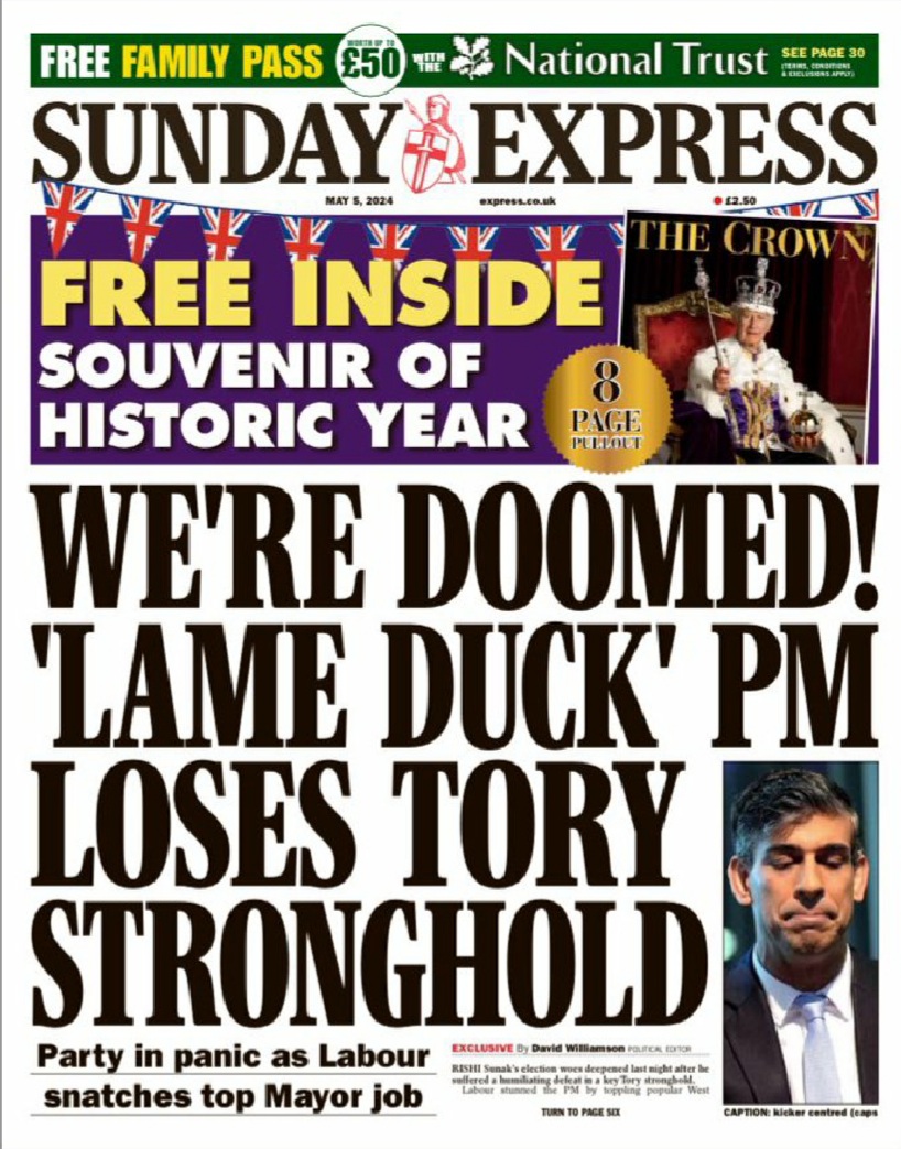 The Express turns on @RishiSunak.

The @Conservatives are done

If only you listened to your core #ExcludedUK & #ForgottenLtd voters, instead of throwing them in the gutter 

You have all been warned time and time again.

@nickdebois @alexkcrowley

twitter.com/ForgottenLtd/s…