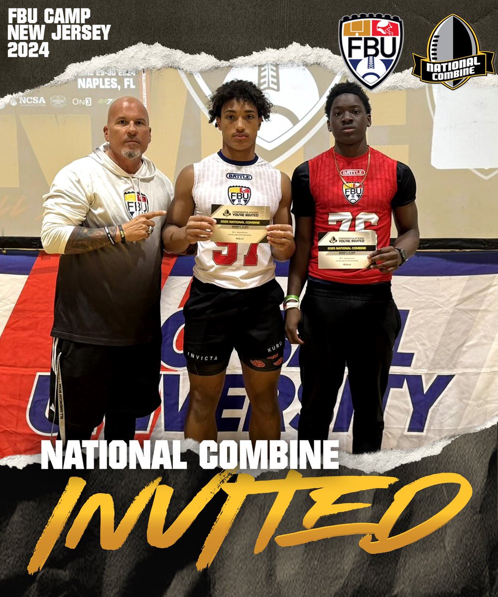 Congrats to Xavier Bala & Quazire Bearfield on securing the Golden Ticket to the 2025 National Combine in San Antonio at FBU New Jersey 🏈⭐️ #FBU #GetBetterHere