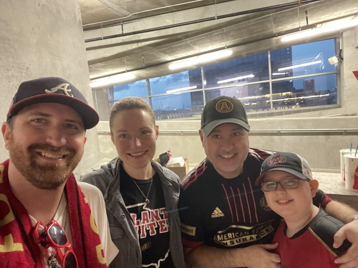 Stumbled into some @ATLUTD tix tonight, as did our buddy Martin. Go Five Stripes!