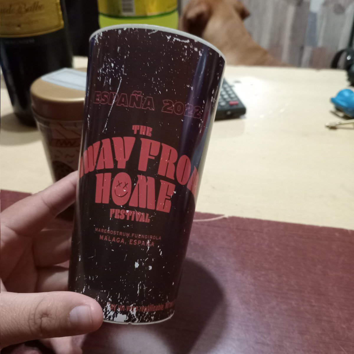 me junté con mis facuamigas y una de ellas me mostró el vaso que se trajo del festival