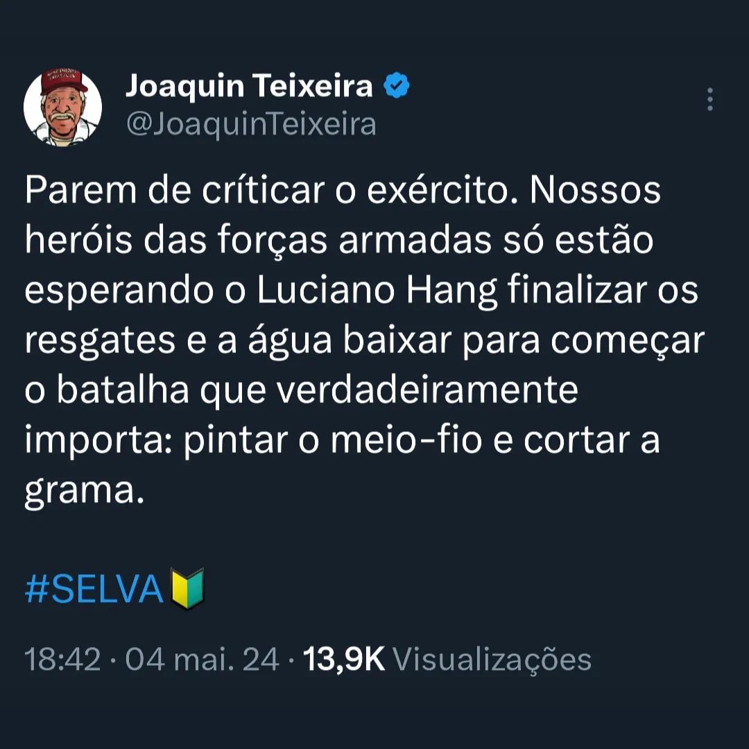 O vô @JoaquinTeixeira tem razão pessoal. #Selva