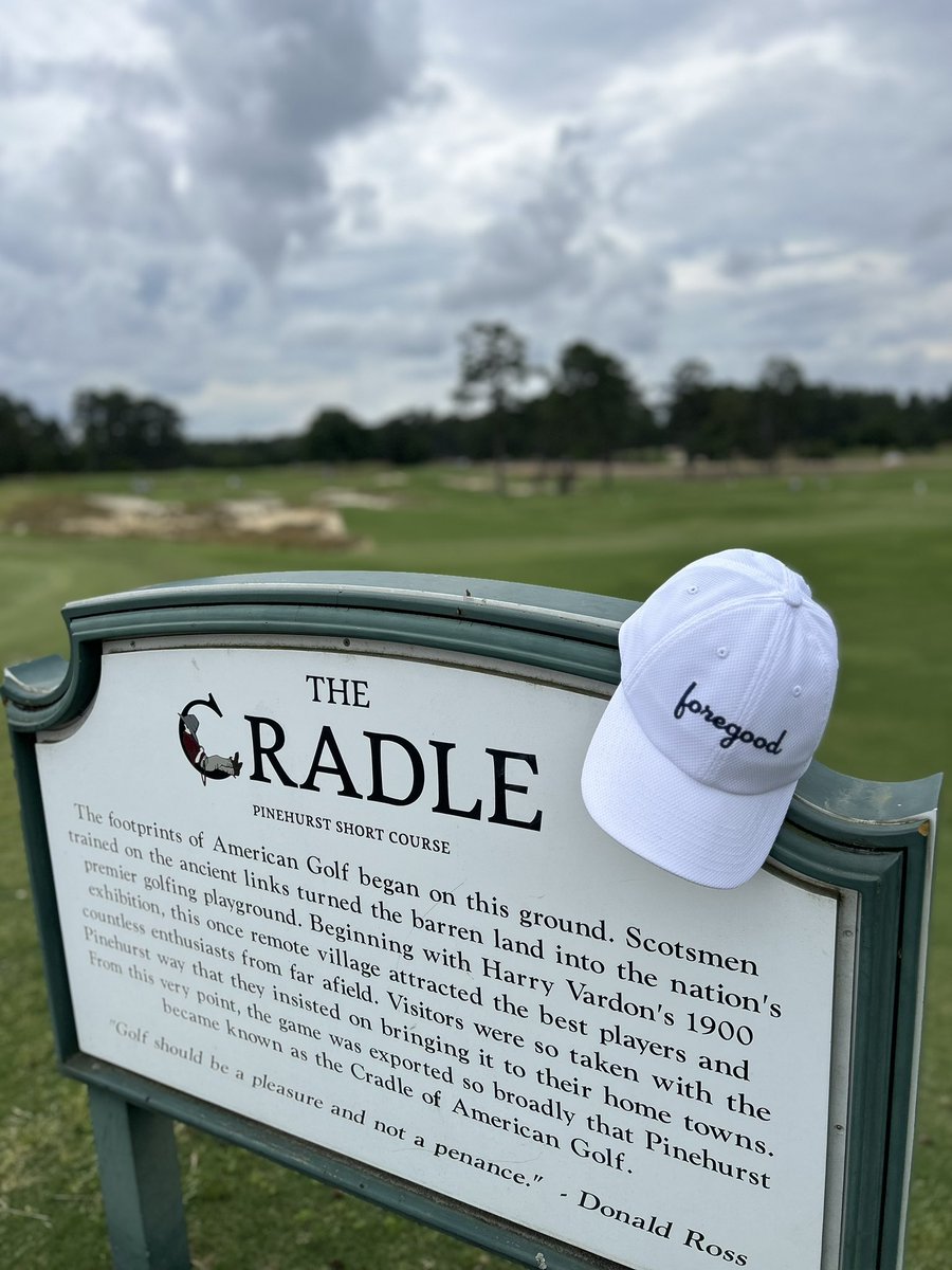 Weekend vibes at The Cradle (@PinehurstResort) earlier today. A little intermittent rain isn’t going to stop us! The Adirondack chair set-up around The Cradle is underrated, in our opinion.⛳️