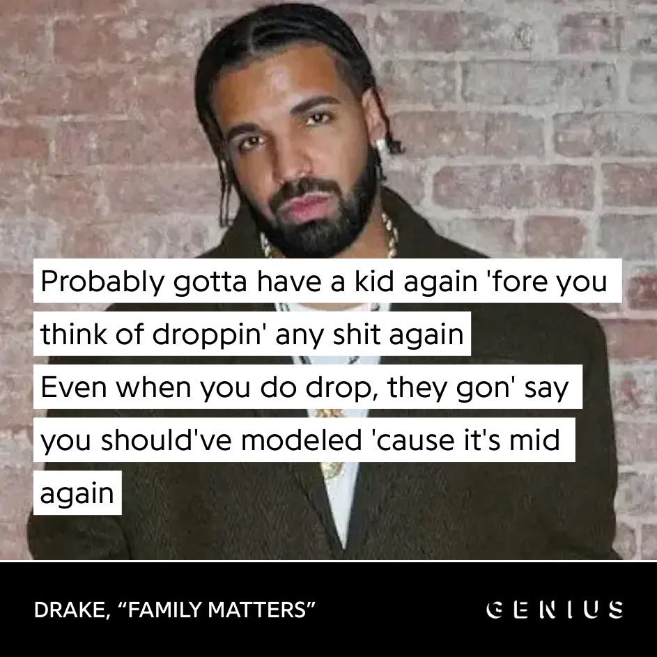 I will say Drake saying “I bet you’re going to have sex with Rihanna and have a kid with her before you drop music” really isn’t much of a diss is it