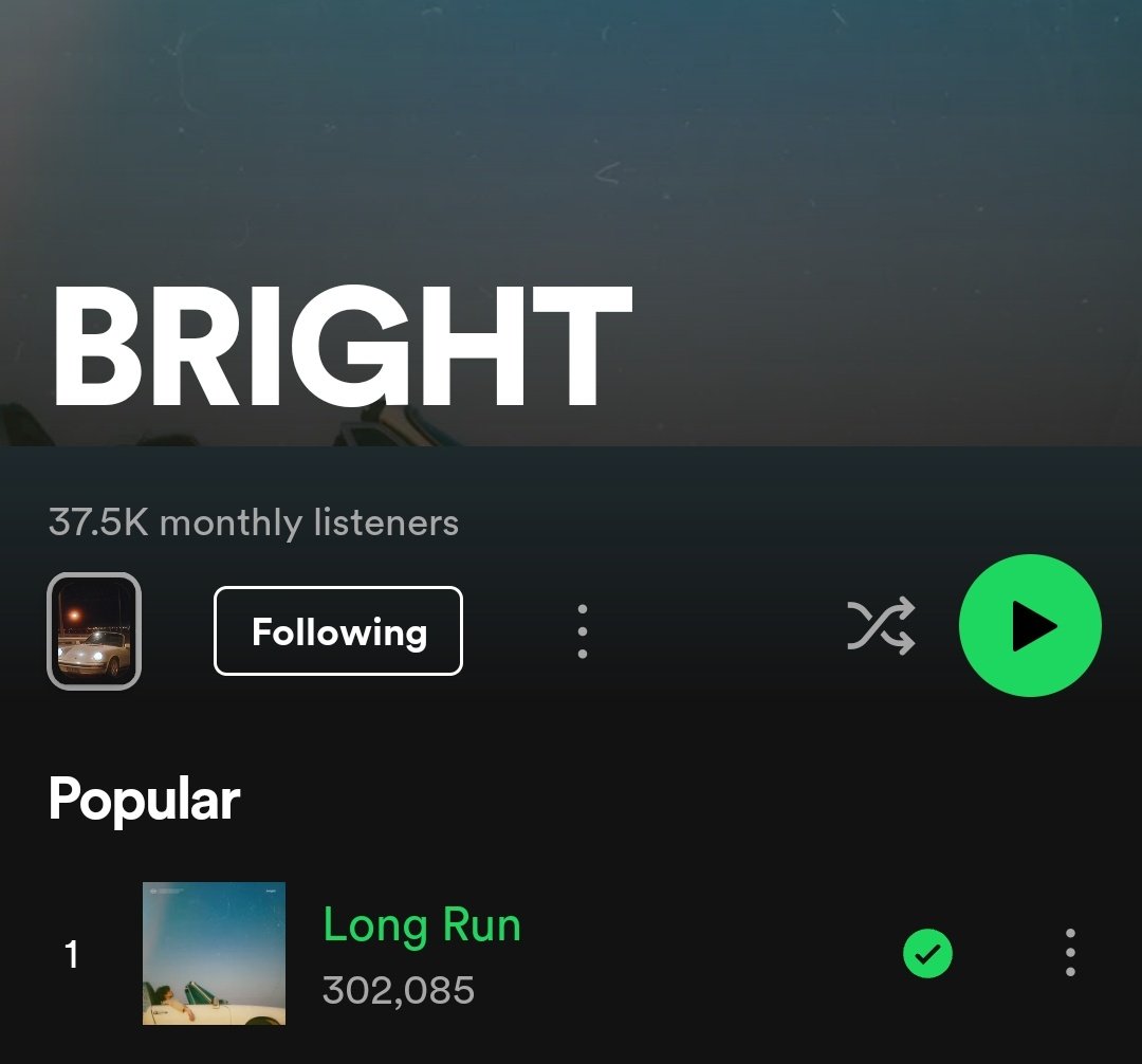 [ SPOTIFY UPDATE ] - 05.05.24 🔹️ 11.04.24 - 30.04.24 -- 275,732 streams 🔹️ 01.05.24 -- 283,162 streams (+7,430) 🔹️ 02.05.24 -- 290,078 streams (+6,916) 🔹️ 03.05.24 -- 295,344 streams (+5,266) 🔹️ 04.05.24 -- 302,085 streams (+6,741) ฝากทุกคนช่วยกันสตรีมกันต่อนะฮะ…