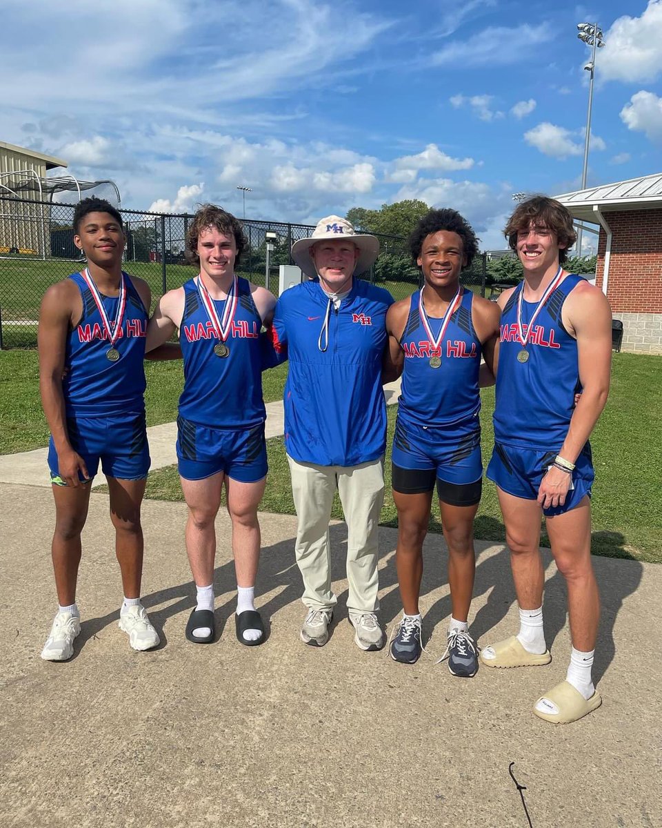 Congratulations to our 4x400 Relay Team becoming State Champions in 2A. Broke school record! @isaiah_owenss @HudsonHiggins21 @TannerCaudle2 and @JaxonPenn1