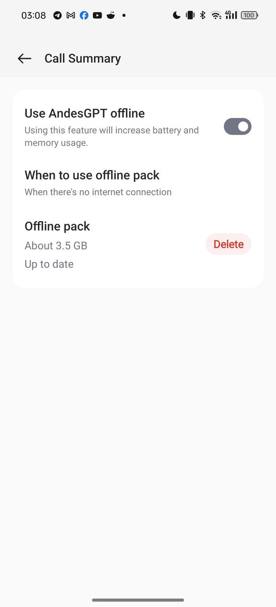 I just realized #OPPO extended the offline capabilities of #AndesGPT also for the #CallSummary.
That's a remarkable achivement for the #privacy deals. 

Well done 👍 

#Artificiallntelligence
#AI #OPPOFindX7Ultra #ColorOS14 #LLM