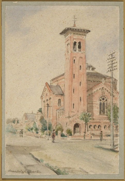 Happy Sunday.

'First Church, Invercargill.' Cranleigh H. Barton. 1930s. Watercolour.
